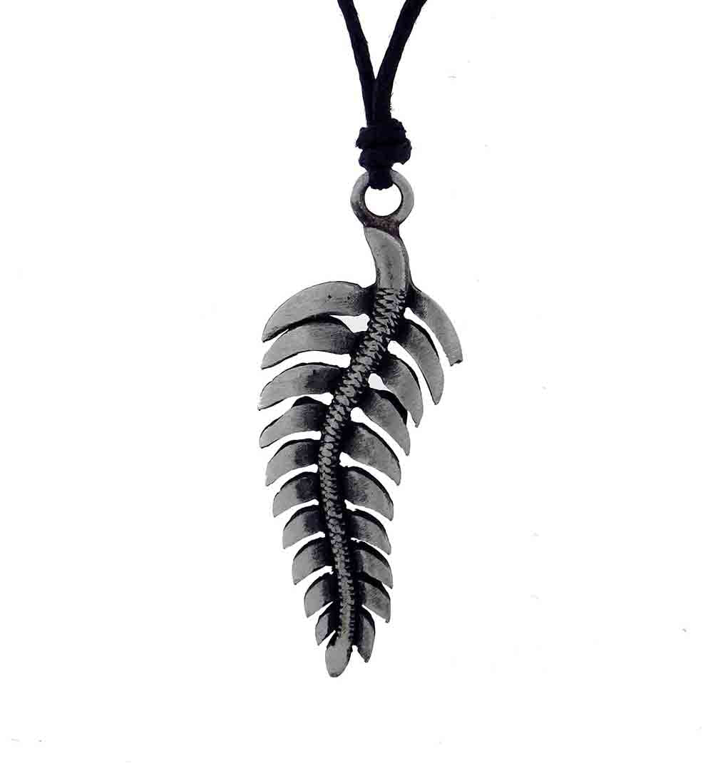 Pewter pendant fern