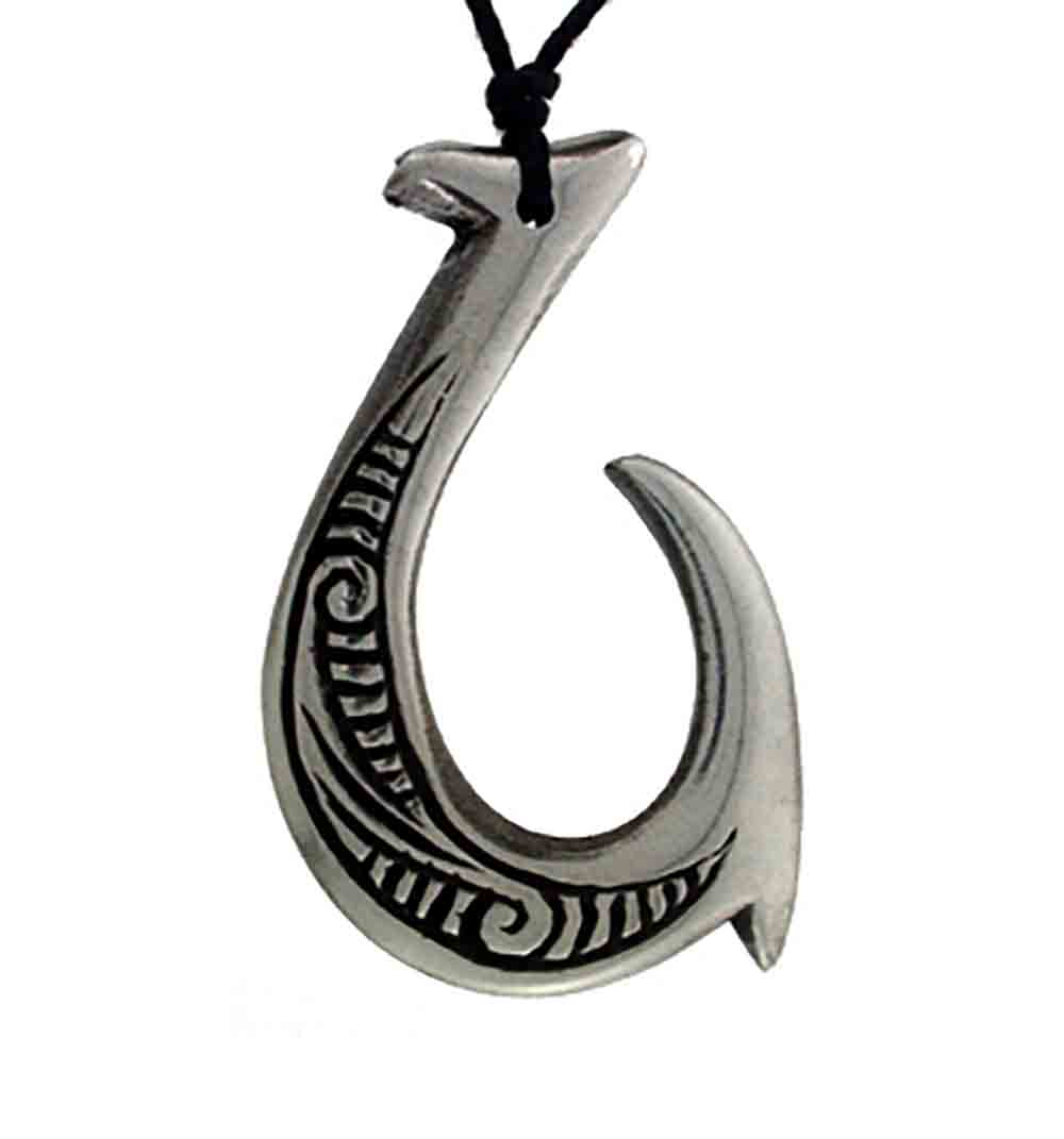 Pend pewter hook engraved big
