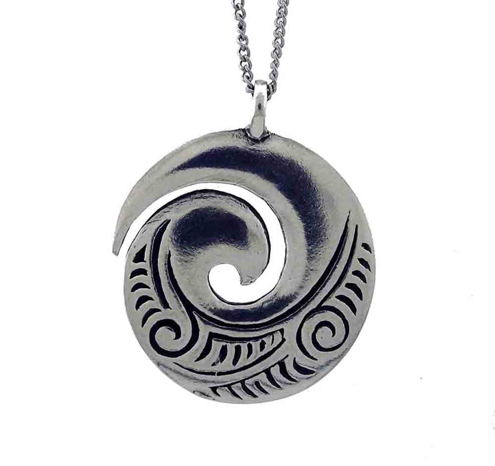 Pewter pendant spiral