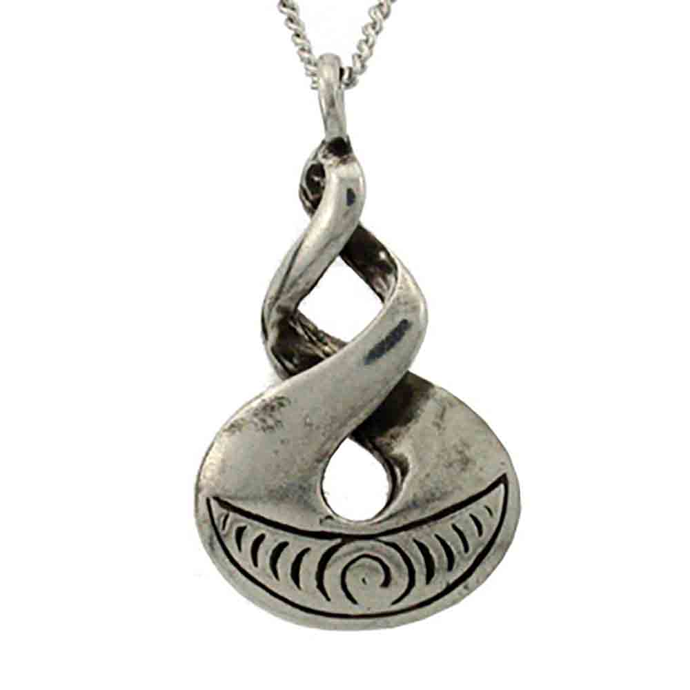 Pend Pewter Triple Twist