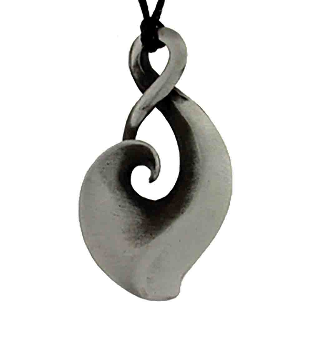 Pendant pewter koru figure 8
