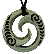 Pend pewter double spiral