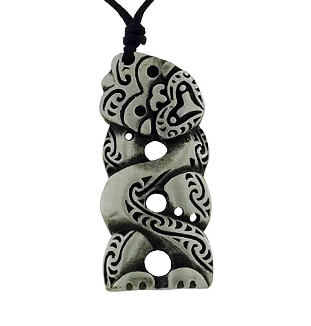 Pend pewter tiki sideways