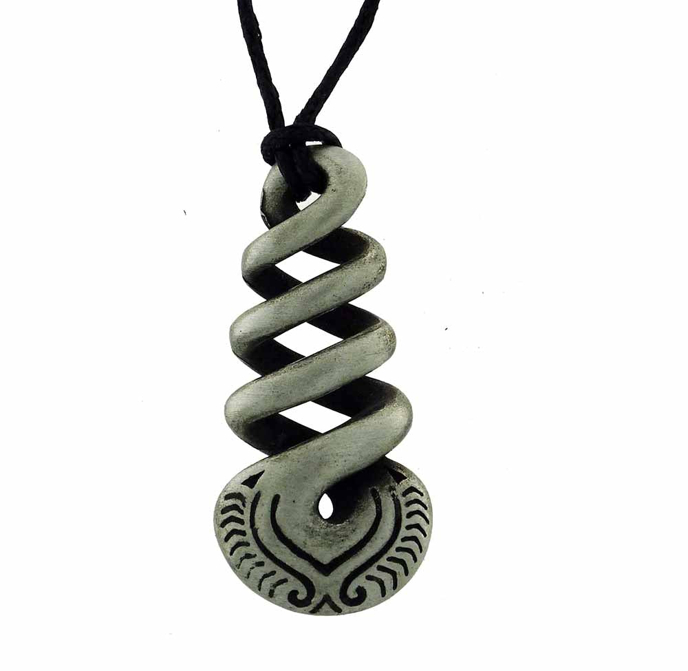 Multi twist pewter pendant