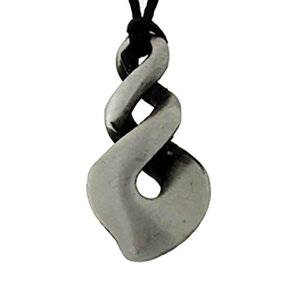 Pendant pewter triple twist