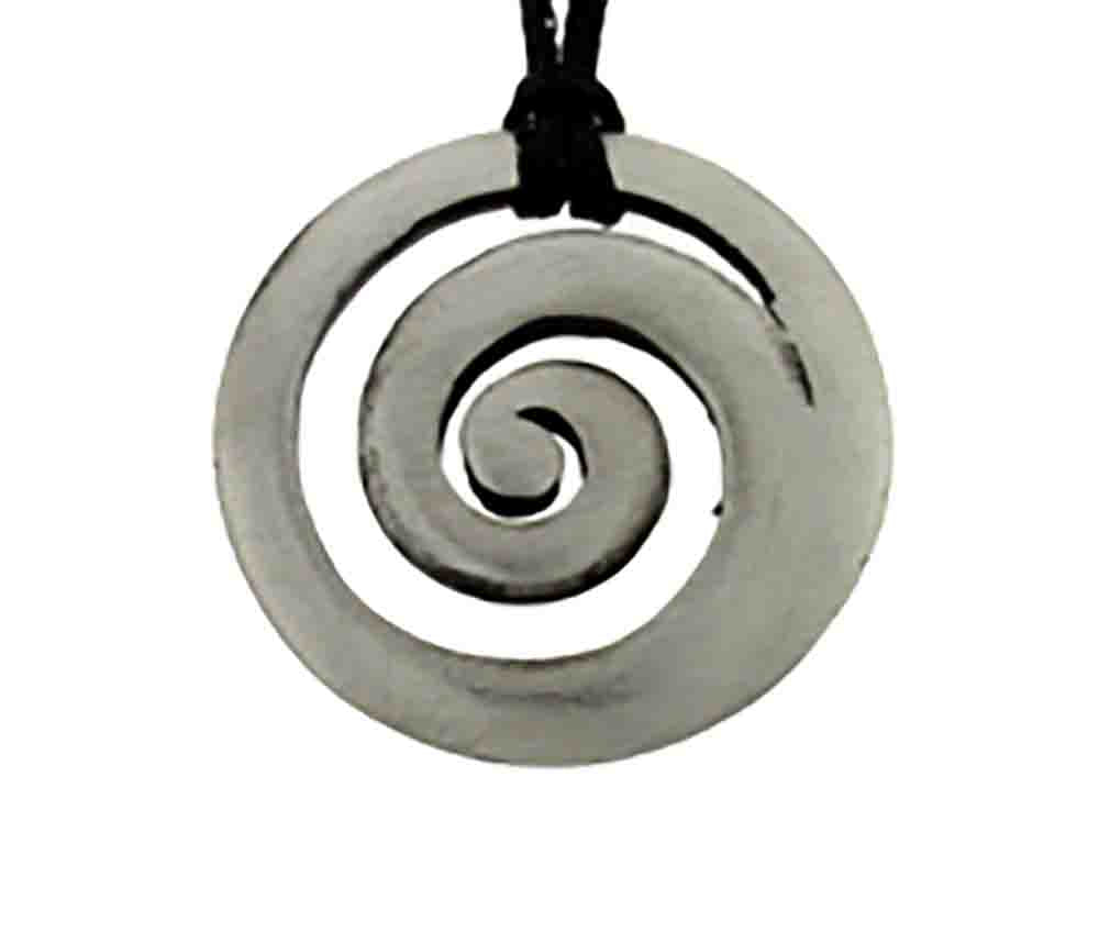 Pendant pewter 3 D koru