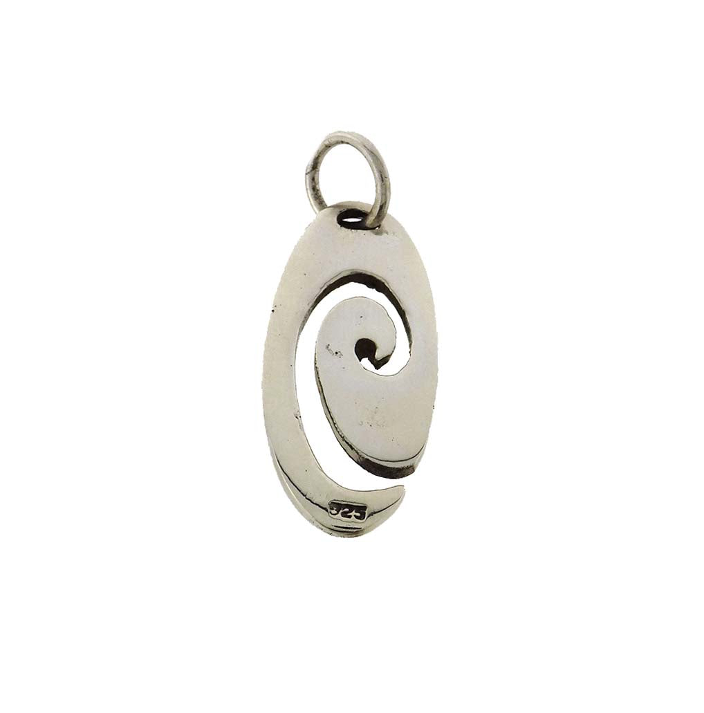 Pendant Spiral/Koru Oval shape 28x14mm stg silver SALE