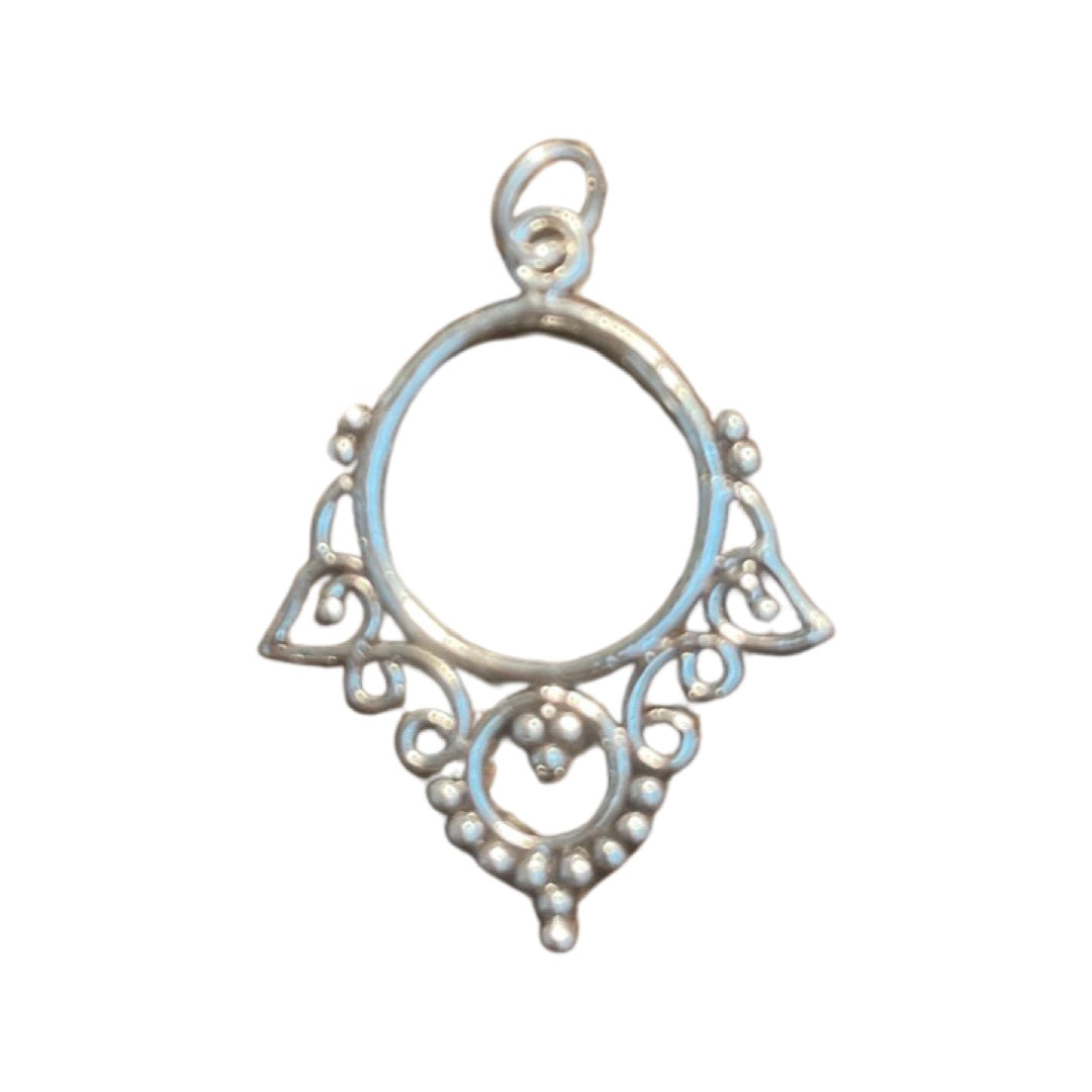 Pendant Boho style stg silver 24x28mm SALE