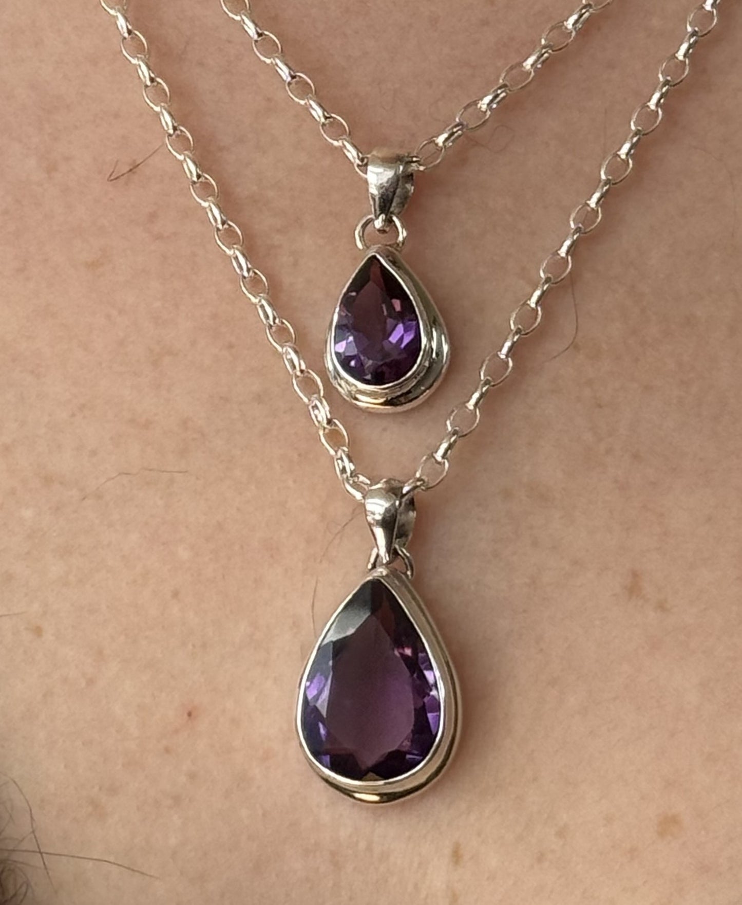 PA102 Amethyst Faceted 18x13mm Teardrop
