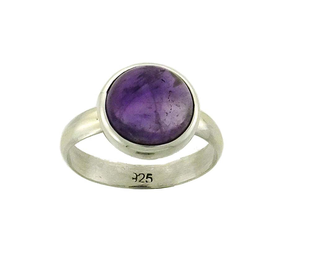 RA106 Amethyst Cabachon 10mm Ring