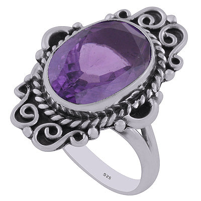 RA537 Ring Amethyst 25x17mm oval facet