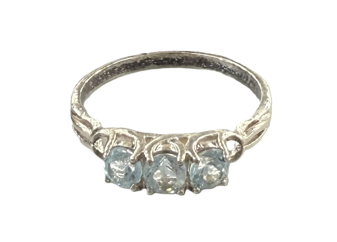 RBT513S Ring Blue Topaz 3 x Faceted stones