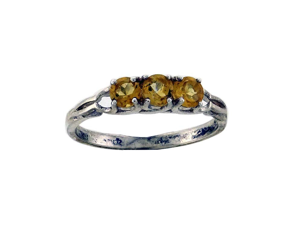 RCIT514S Ring Citrine 3x Faceted stones