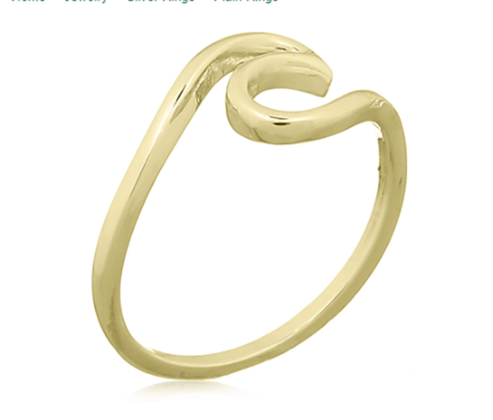 Wave Ring Gold Plated on Stg Silver