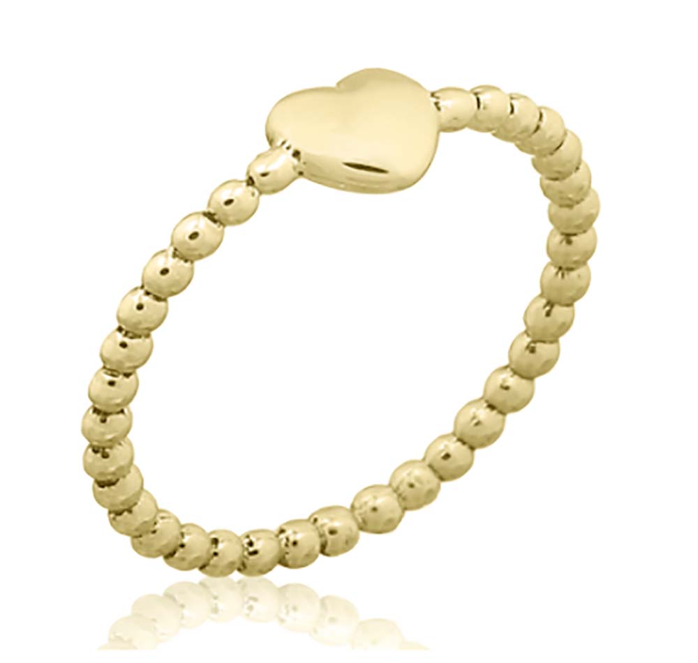 Ball & Heart Stacking Ring Gol