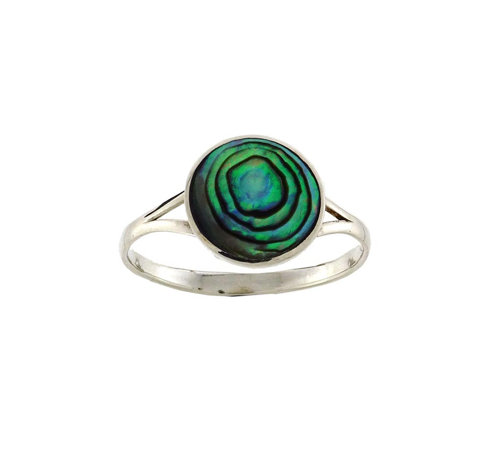 Paua ring round 10mm