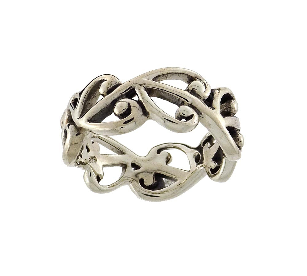 Silver ring kowhaiwhai