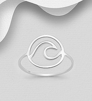 Wave in circle ring (large) SALE