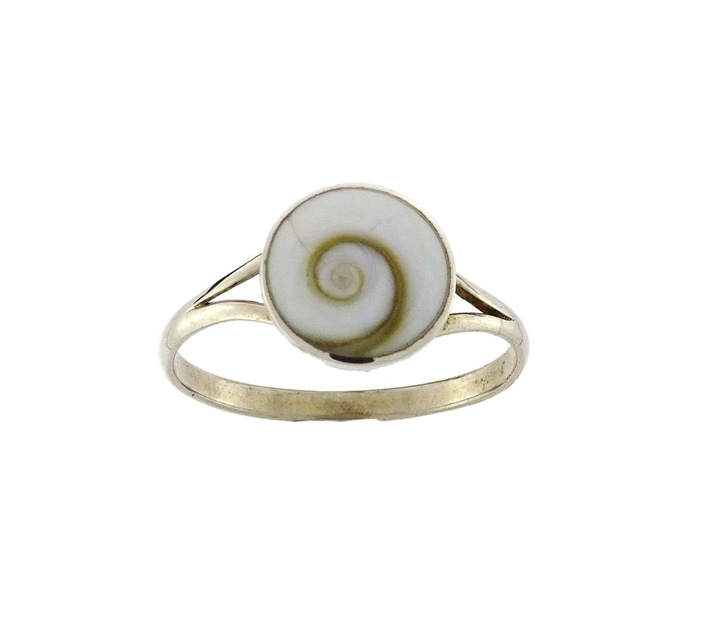Cats eye shell ring round 10mm