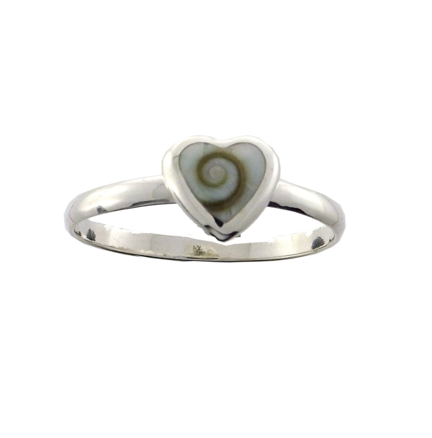 Cats eye shell ring heart