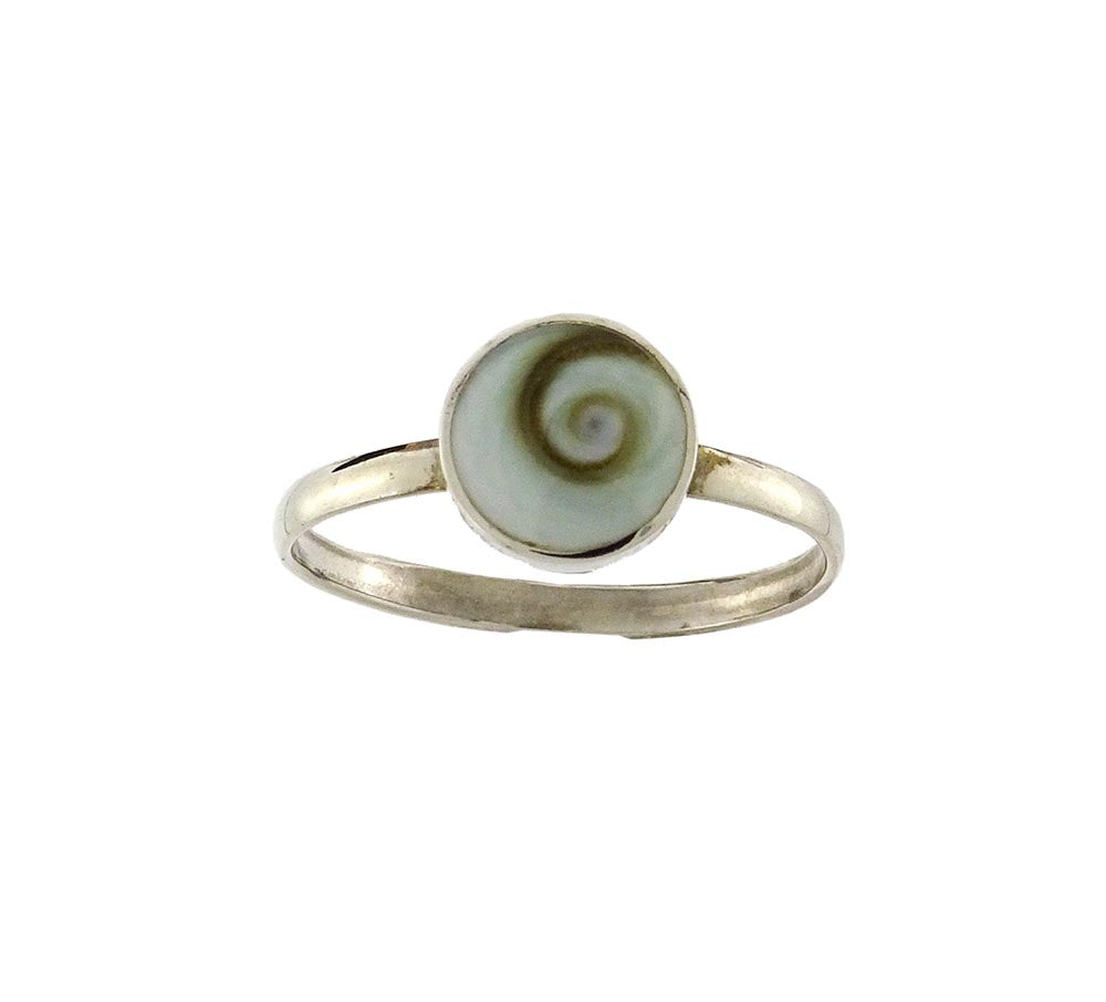 Cats eye shell ring 8mm round