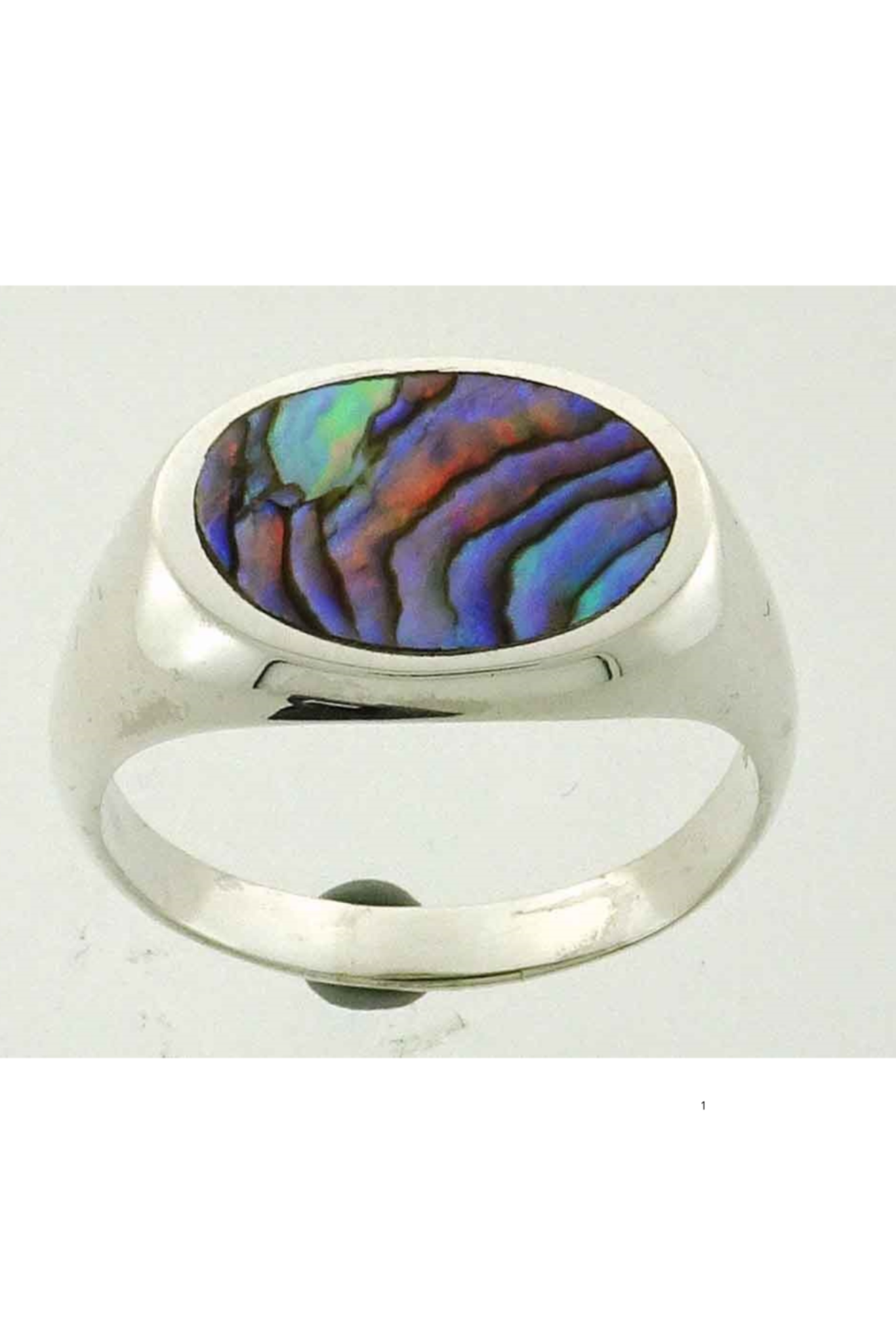 RP 30L N Z Paua Shell 15x10mm Oval Sterling Silver Ring