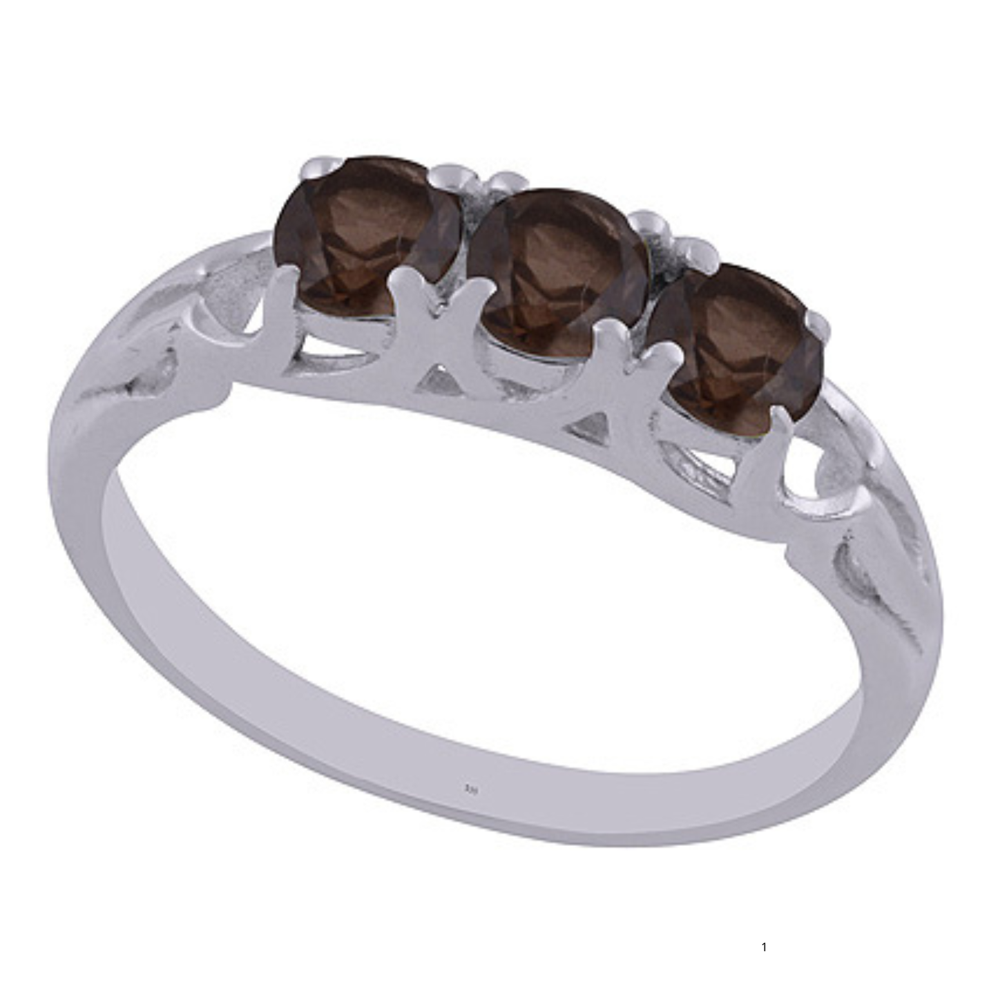 RST509L Ring Smokey Topaz 3x Faceted stones