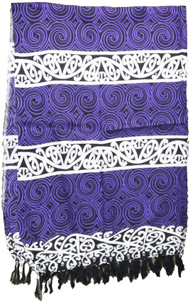 BANS105   Sarong Spiral/Koru Rayon purple