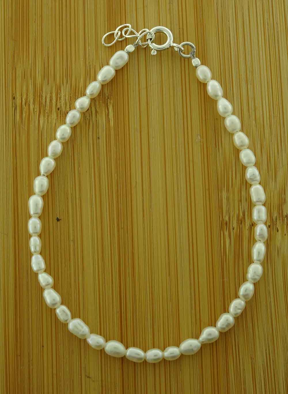 White Pearl Bracelet irregular shaped pearls