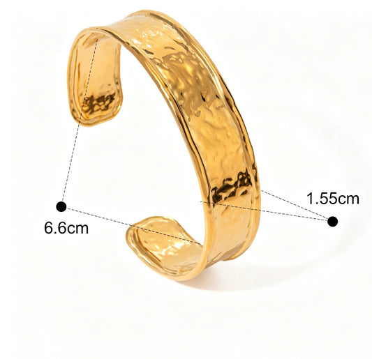 18K Gold Plated Stainless Steel Bangle 15mm wide