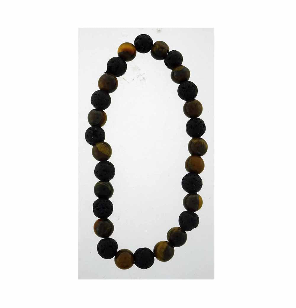 Tiger Eye & Lava Bead Bracelet