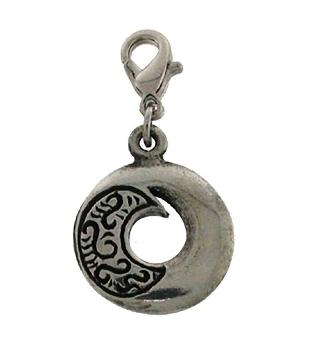 Charm pewter spiral koru