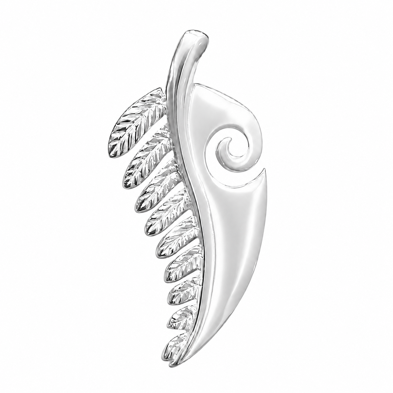 Fern & Koru Pendant Silver Plated on Brass +anti tarnish