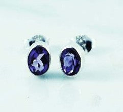 EA103   Amethyst Faceted 6x4mm stud