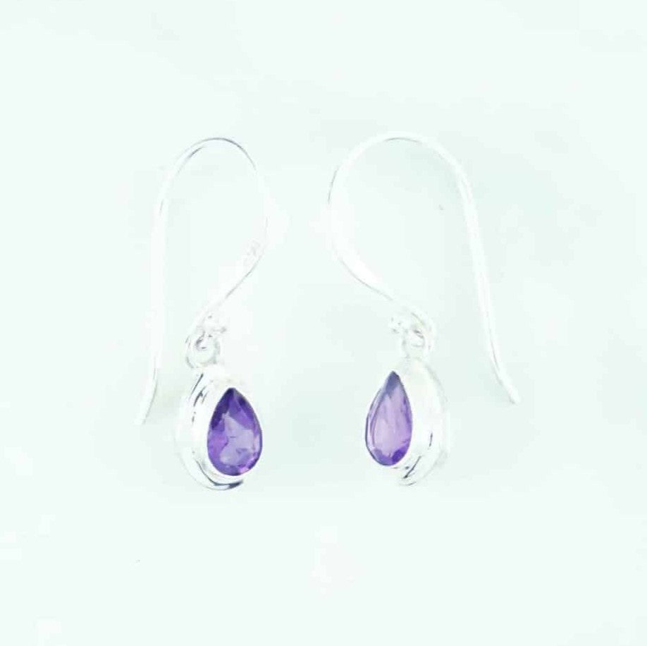 EA105 Amethyst Faceted Teardrop