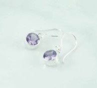 EA109  Amethyst Faceted 8mm Round Drop