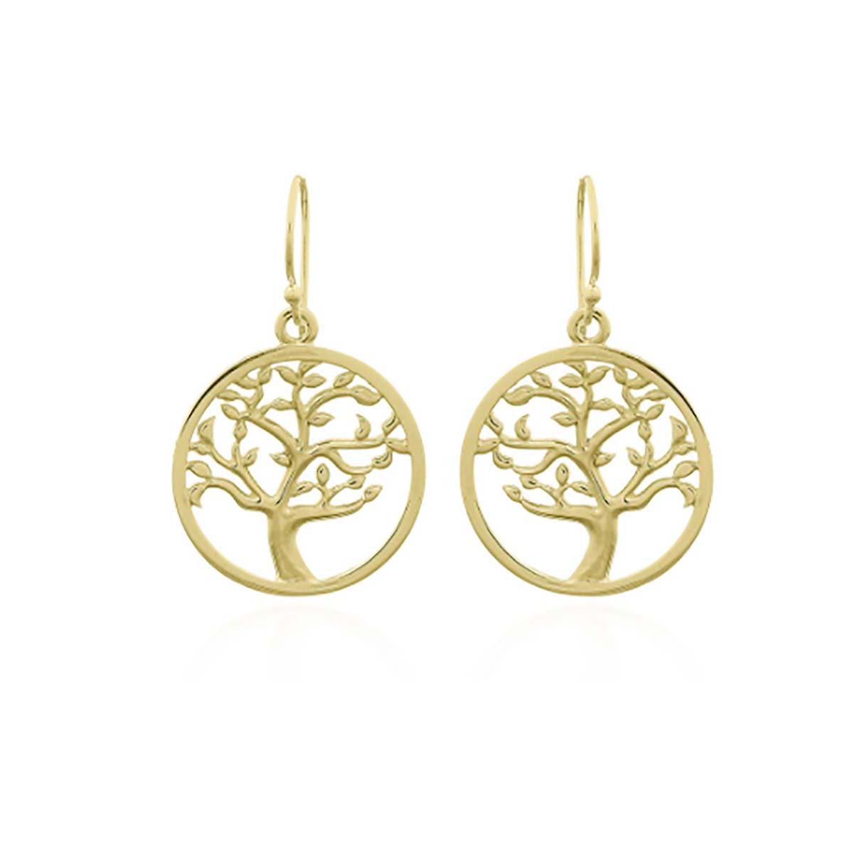 Tree of Life Earring Gold Plat