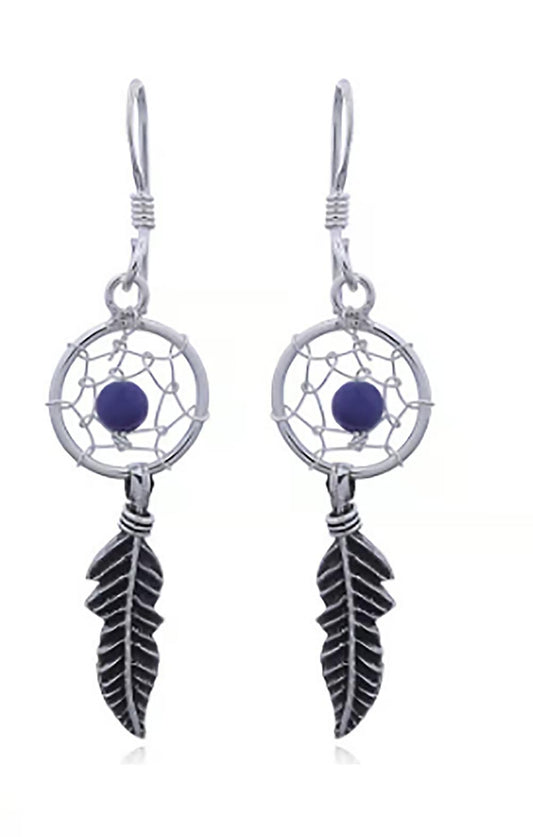 Lapis &Feather ERing stg silve