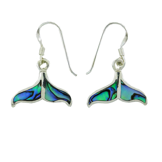 Paua earring whale tail