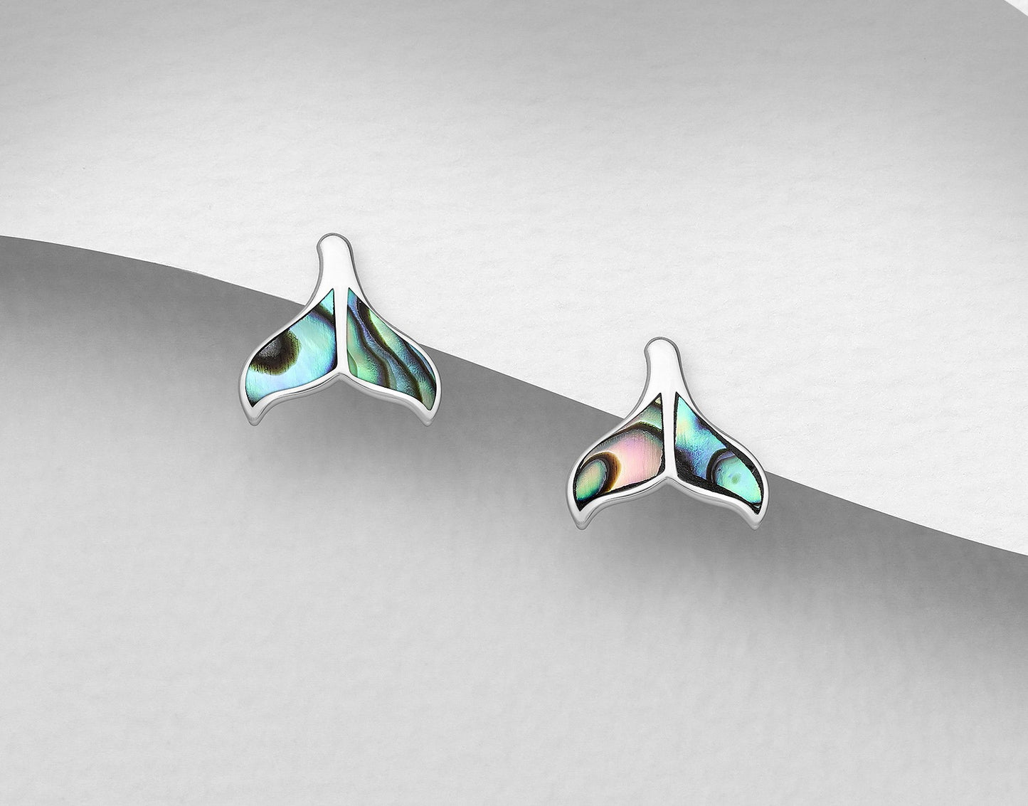 EP562  NZ Paua Whale Tail Stud E/R