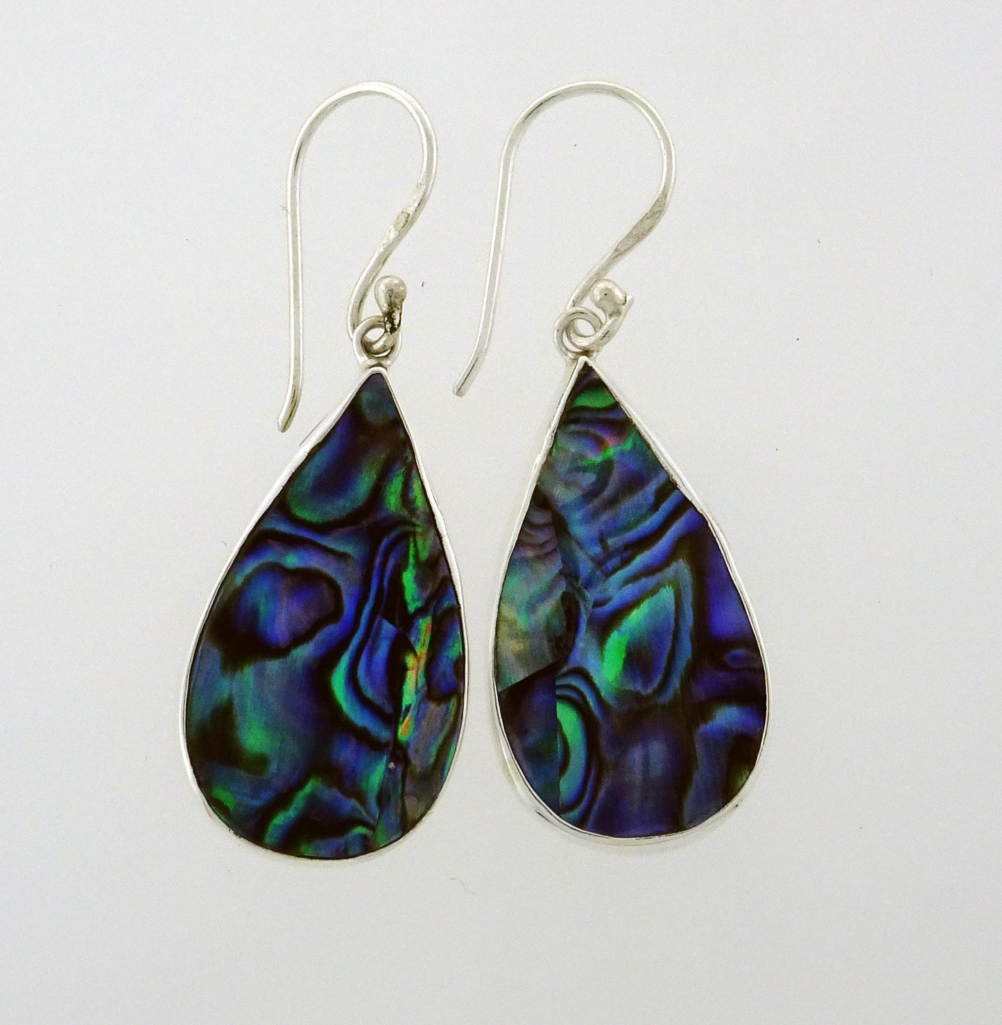NZ Paua teardrop shape 25x20mm sterling silver boxed