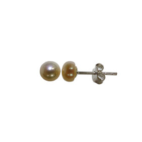 E/r stud pearl peach 7-7.5mm