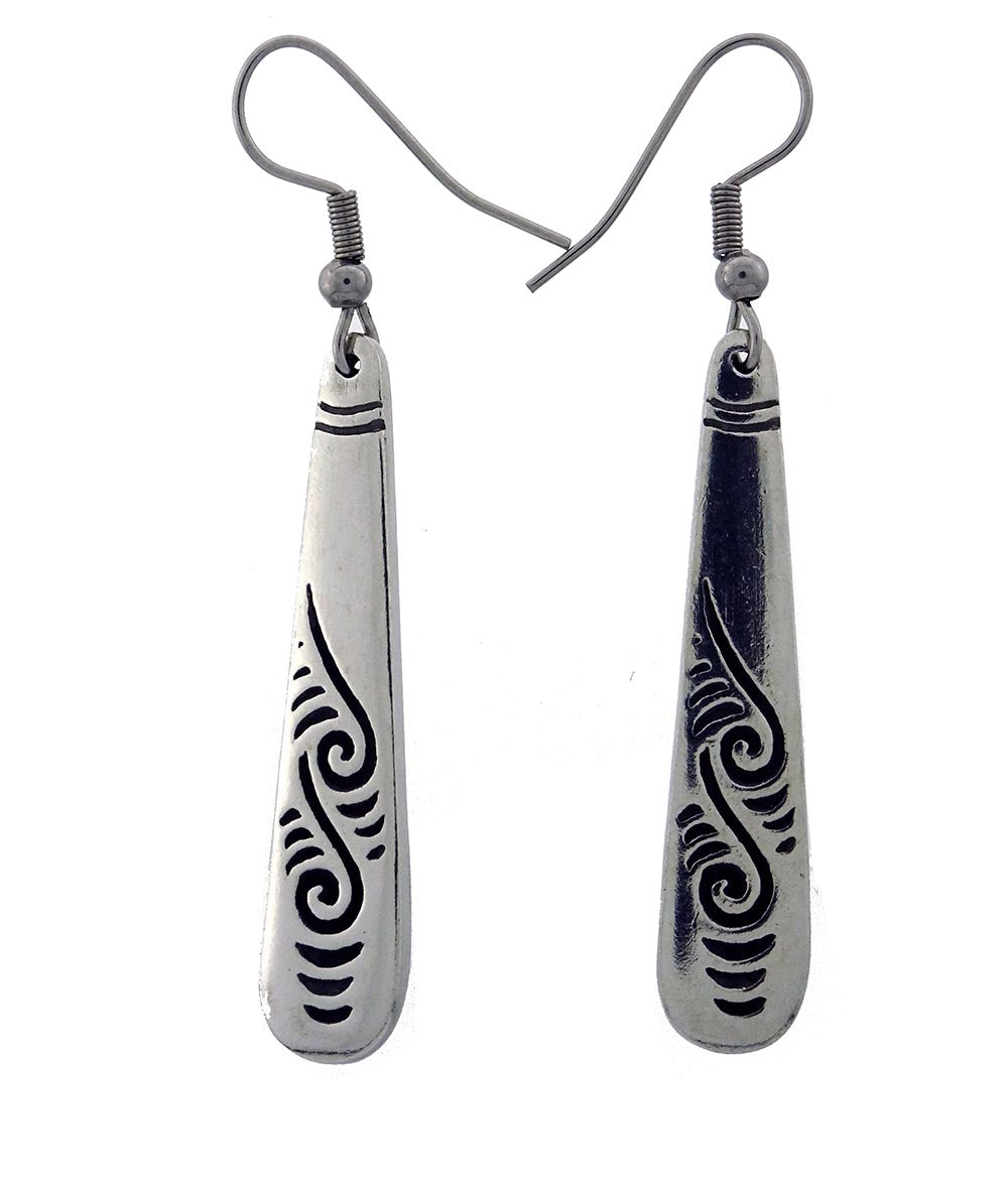 Pewter earrings adze