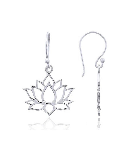 Earring stg silver Lotus 15x18