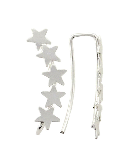 Earring Stg Silver Stars