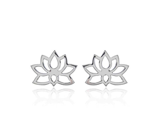 Lotus Flower Studs Stg Silver
