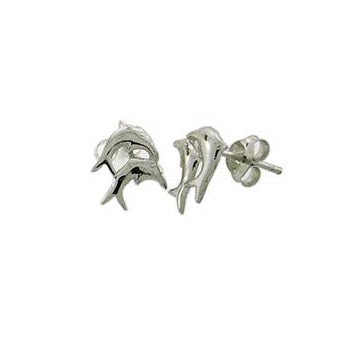 ER Stud Dolphin  stg silver