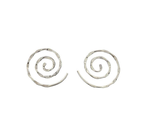 Silver earrings spiral