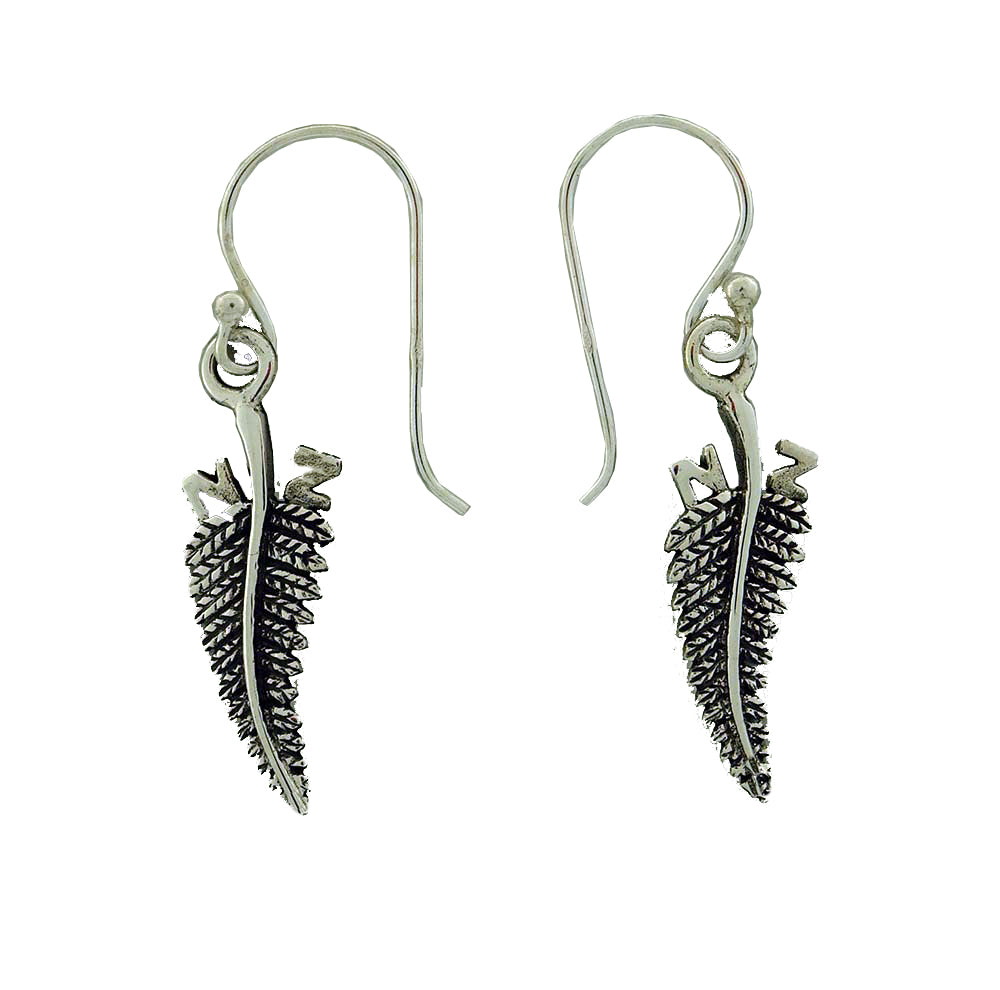 Silver earrings fern