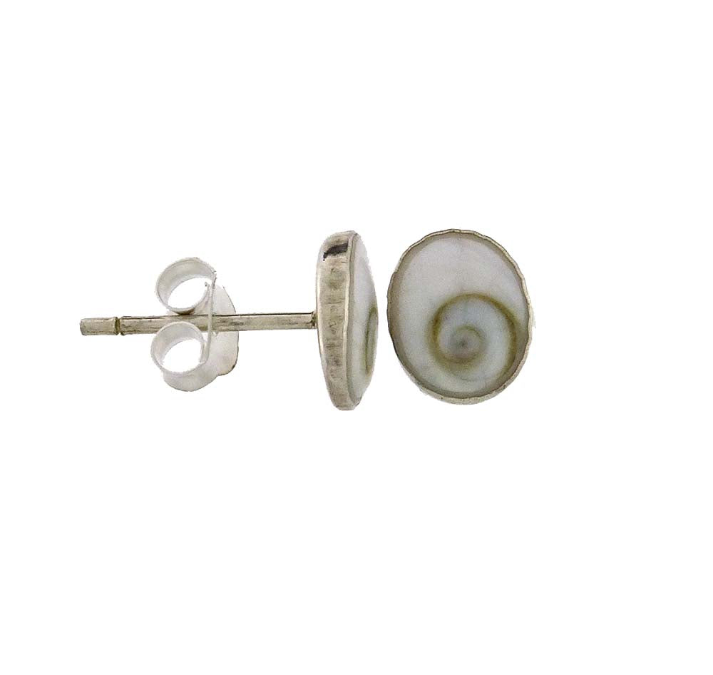 Cats eye shell stud earrings